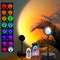 Sunset Lamp Projector Led Lights for Bedroom Night Light RGB Lights Sun Sunlight Sunrise Lamp 10w 360° Rotation Mood Lighting Home/Room Decor Christmas Gifts for Women Black
